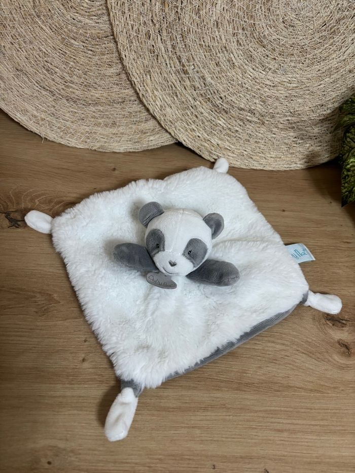 Doudou plat panda gris blanc baby nat état neuf - photo numéro 2