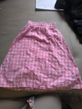 Jupe Vichy blanc et rose à carreaux