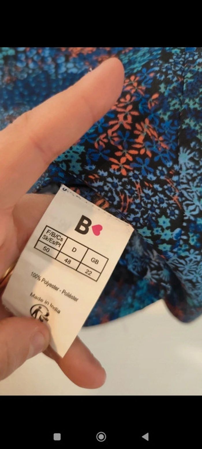 Blouse fluide bleu à motifs taille 50 - photo numéro 7