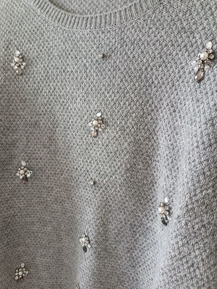 Pull gris strass - neuf sans étiquette - photo numéro 5