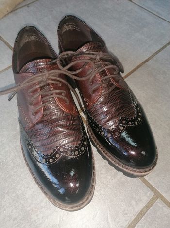 Chaussures mocassins vintage à lacets femme cuir 38