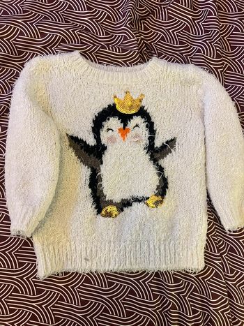 Pull pingouin tout chaud taille 5 ans