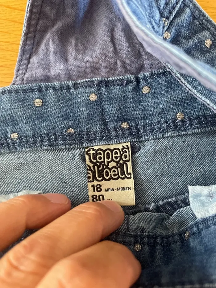 Salopette jeans fille 18 mois - photo numéro 3