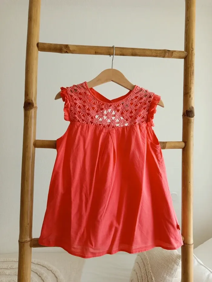 Blouse rose corail Okaïdi 8 ans