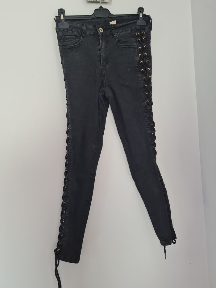 Jean slim noir lace