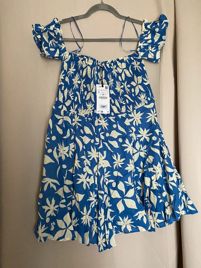 Superbe belle robe courte imprimé Zara neuve avec étiquette taille L - photo numéro 2