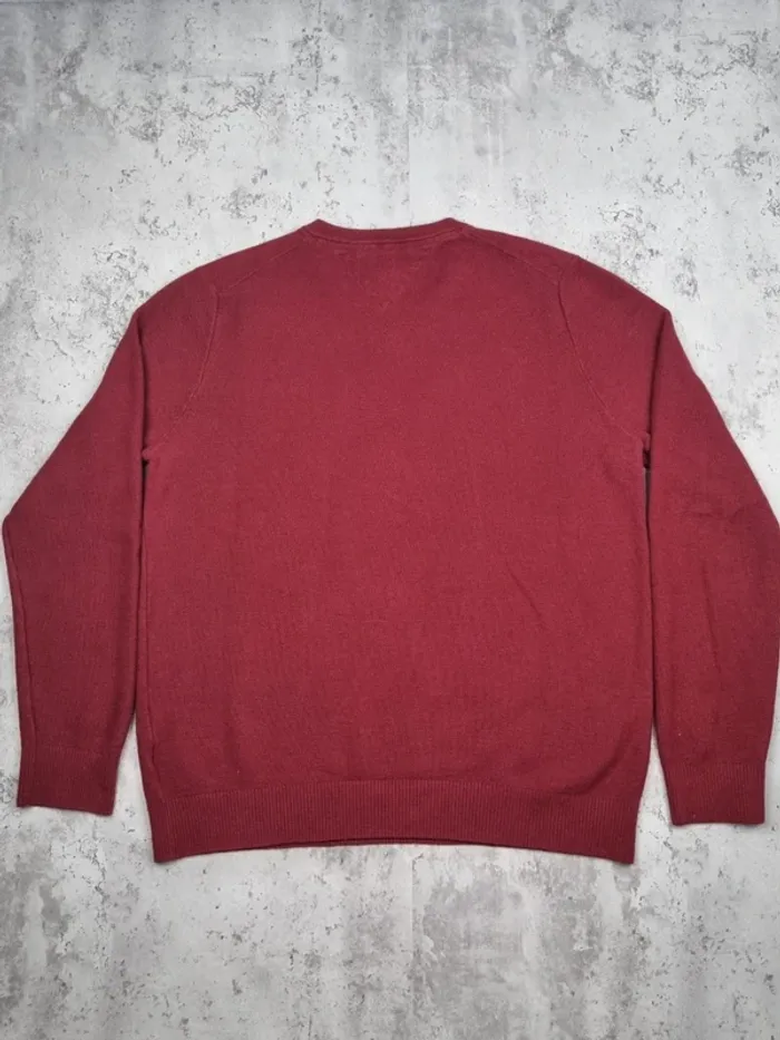 Pull col V Tommy Hilfiger cachemire rouge, XL Hommes - photo numéro 4