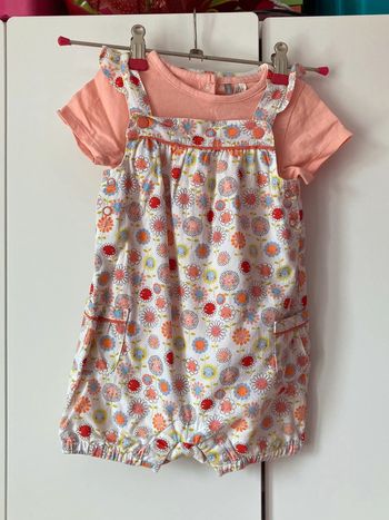 Salopette avec son t-shirt assorti 12 mois