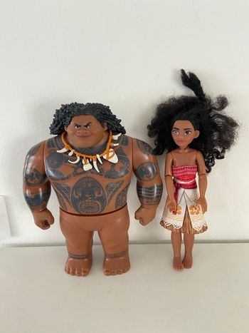 Figurines Disney Vaiana Moana- Lot Maui & Vaiana