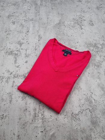 Pull col V Tommy Hilfiger fuchsia, M Femmes