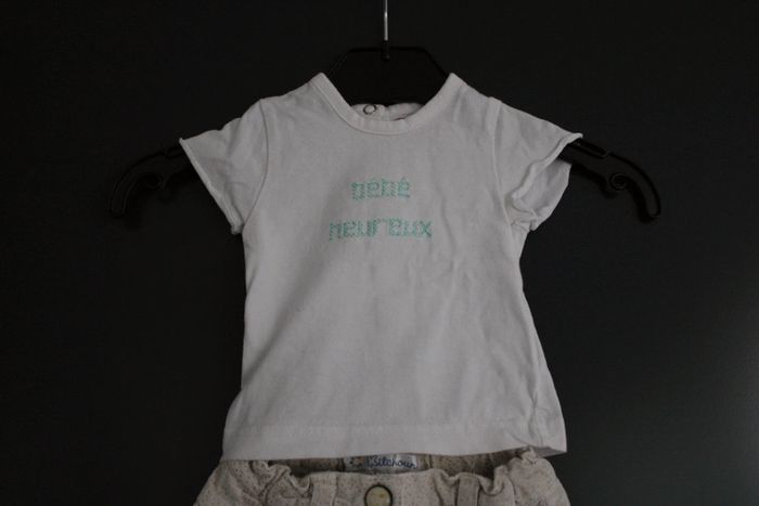 Ensemble short + t-shirt manches courtes taille 1 mois 54 cm - photo numéro 4