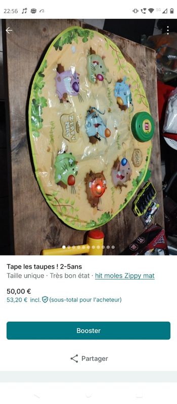 Tapis d'apprentissage tape les taupes !! 2-5ans