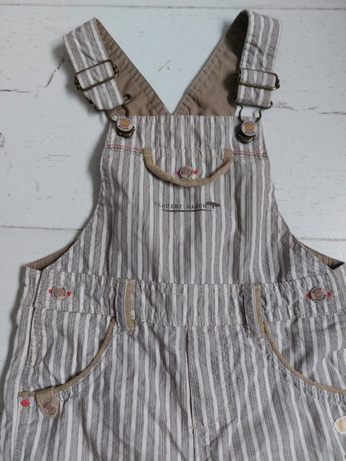 Salopette à rayures Sergent Major Taille 18 mois - photo numéro 2
