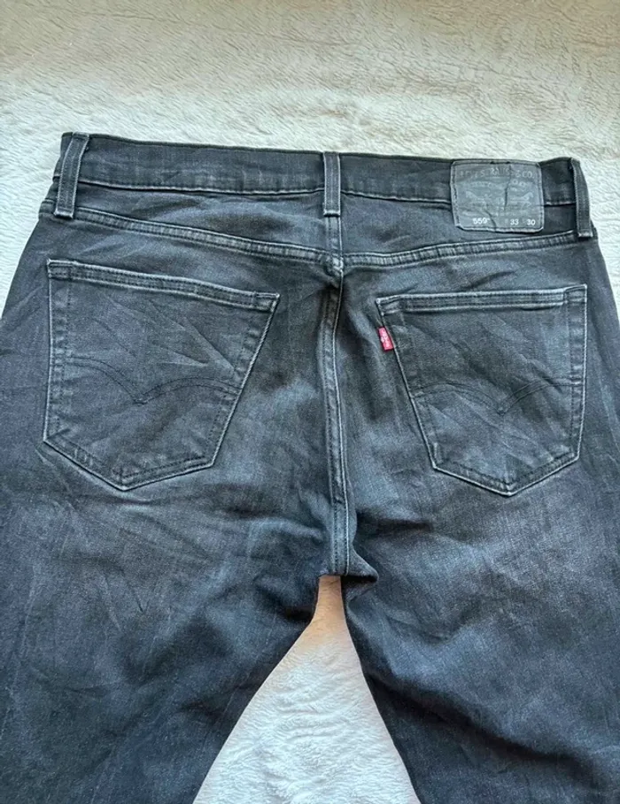 Jean Levi’s 559 homme XL/46 L30 coupe régular straight droit gris anthracite noir 00s y2k vintage - photo numéro 13