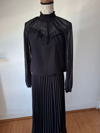 Blouse noire , chemise, manches longues Morgan