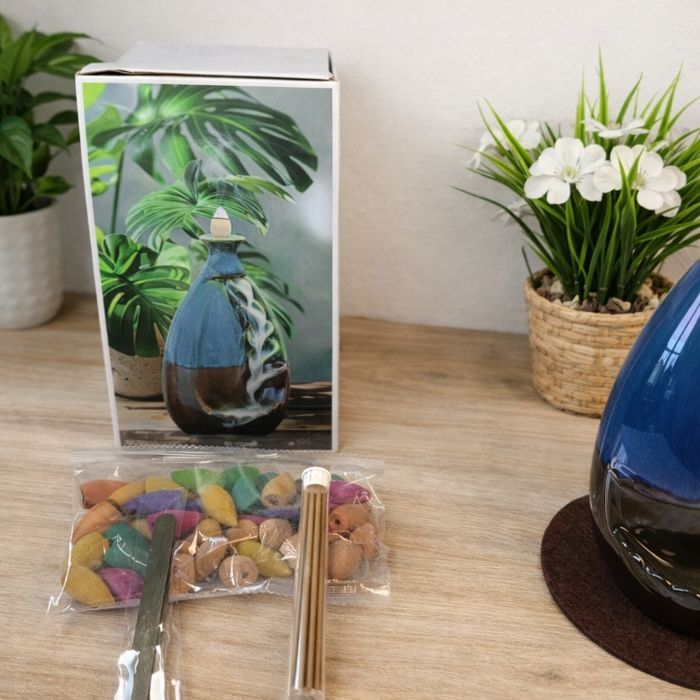 Brûleur d’encens cascade DELUXA – complet avec accessoires – déco zen & bien-être 🌿 - photo numéro 2