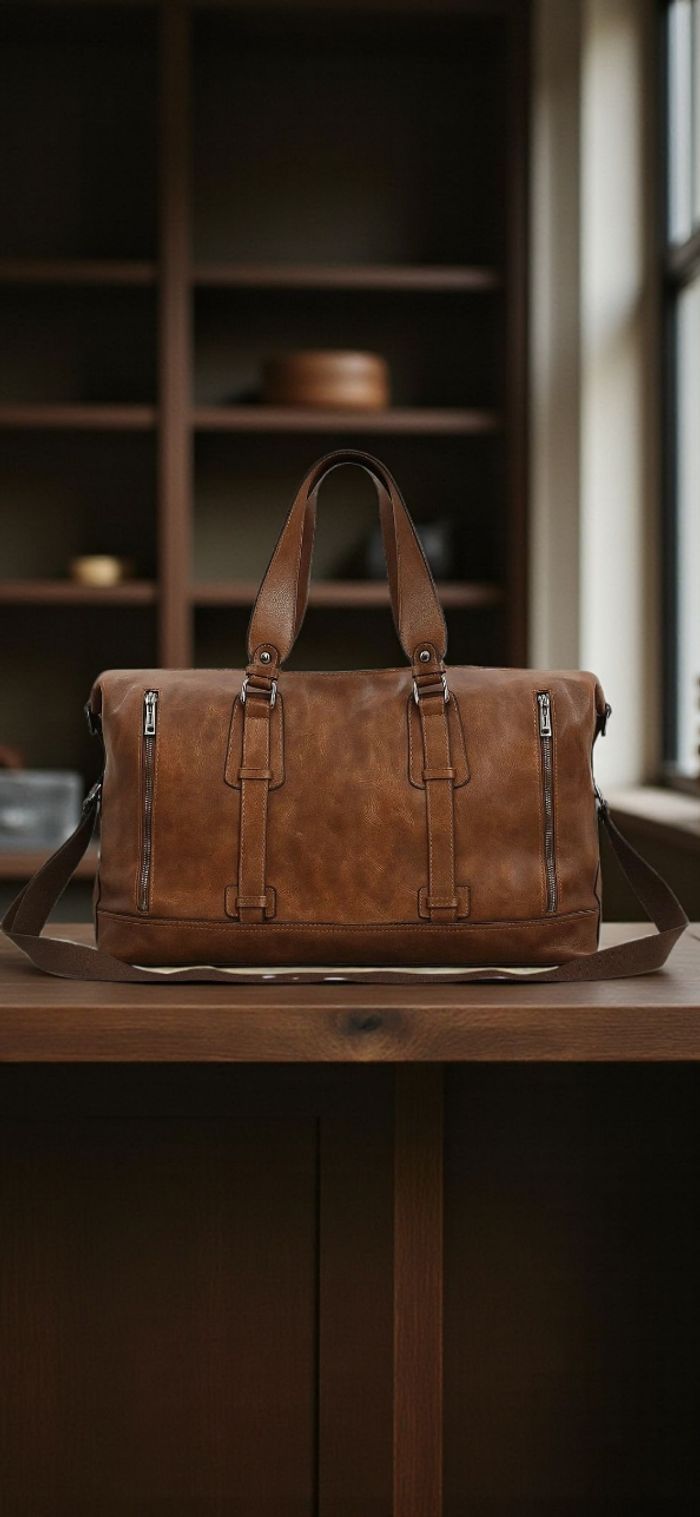 Sac de voyage en cuir pu lisse haute qualitie - photo numéro 10