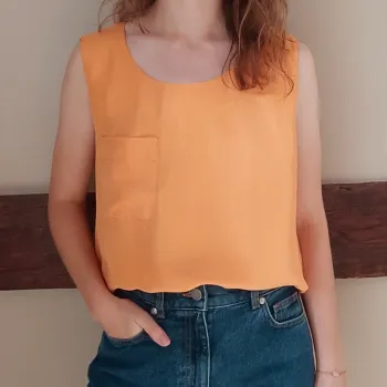 Débardeur orange soie