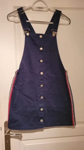 Robe courte en jean salopette 100% coton