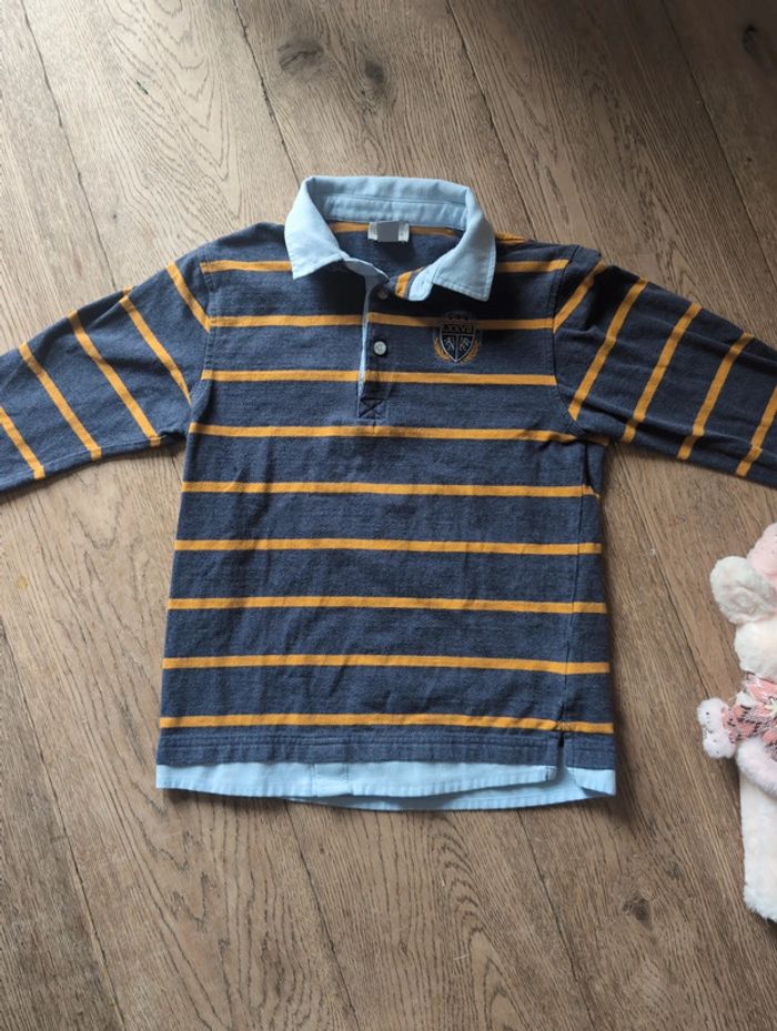 Polo effet superposition et blason lion Cyrillus 10 ans - photo numéro 2