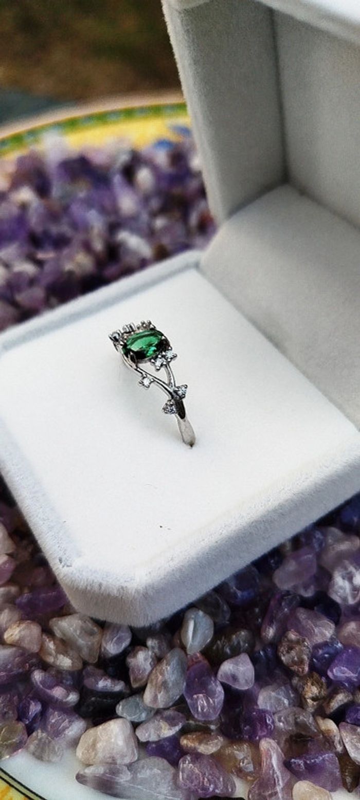 Majesté Émeraude💚Bague Élégante en Argent Massif - photo numéro 3