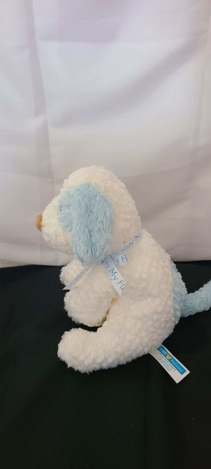peluche chien blanc tache bleu kids preferred - photo numéro 3