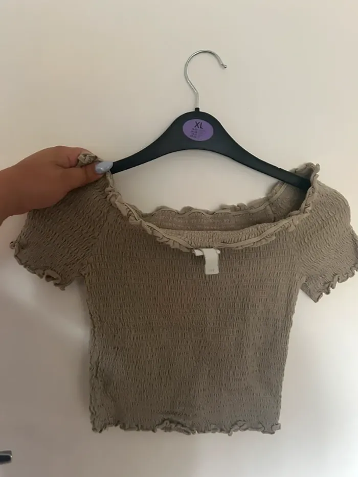 Petit haut court beige H&M taille L - photo numéro 3
