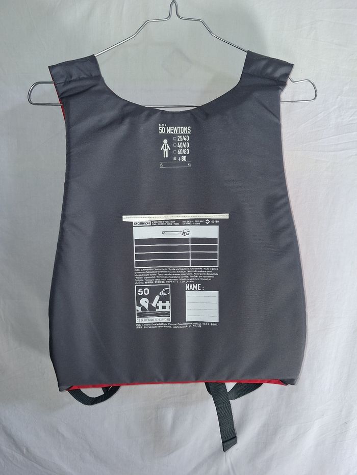 Gilet tribord sauvetage / flottaison rouge complet de 25 à 40kg - photo numéro 4
