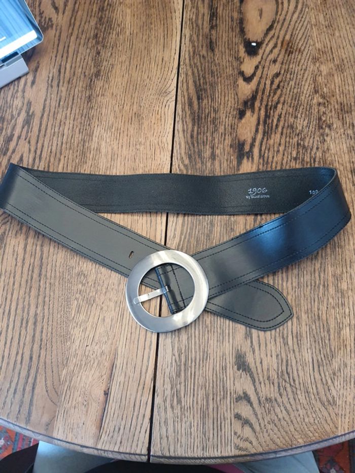 Jolie Ceinture noire cuir 1906 by Blue Star 100cm - photo numéro 8