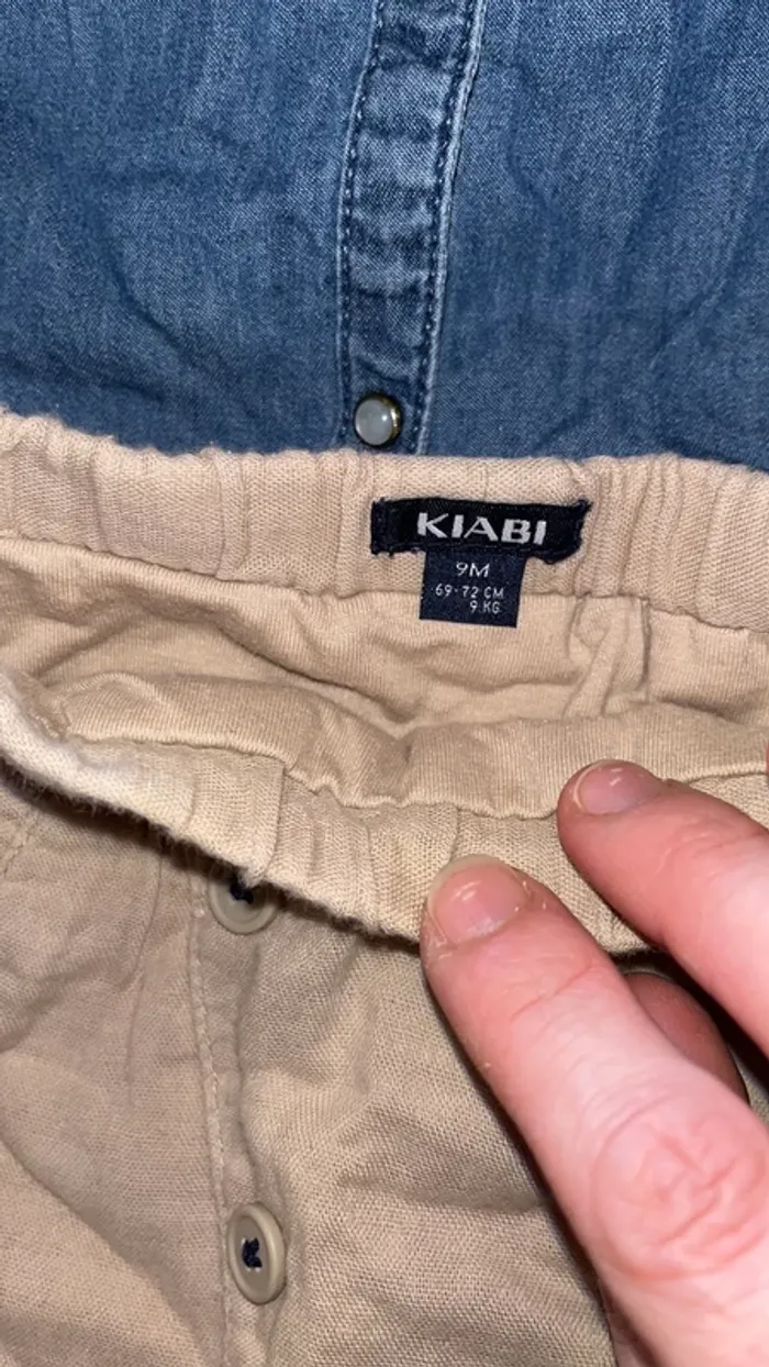 Chemise en jeans/ pantalon sarouel kiabi 9 mois - photo numéro 4