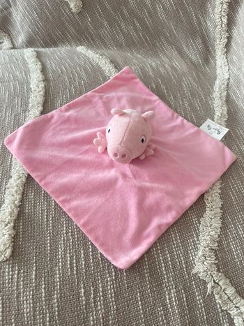 Peluche doudou plat 26cm Peppa pig cochon rose très bon état