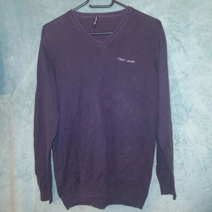 Pull-over Col V - Violet Brodé  - Teddy Smith - Taille S