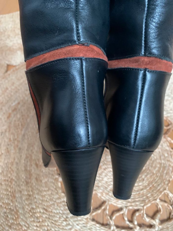 Superbe botte en cuir véritable noir Vintage | Pointure 38 - photo numéro 8