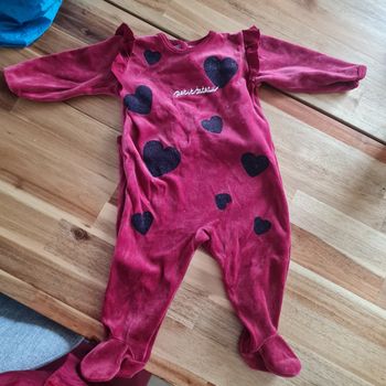 Pyjama velours cœur 9m 😘