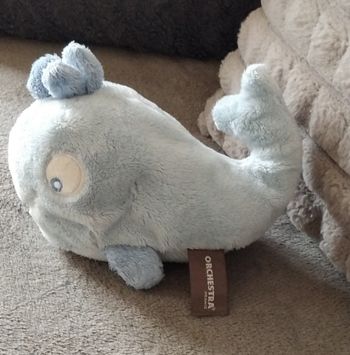 Doudou peluche baleine bleue - Orchestra