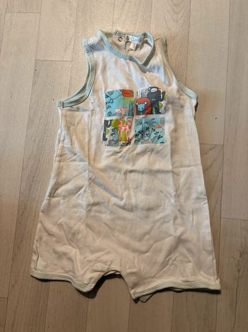 Combishort kitchoun blanc à bretelles 12 mois très bon état