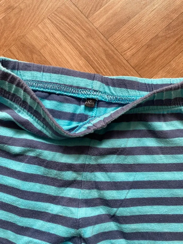 Short bleu à rayures taille 24 mois vintage - photo numéro 2