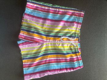 Short garçon 12 ans rayures multicolores