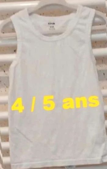 Débardeur blanc Kiabi Taille 4 / 5 ans