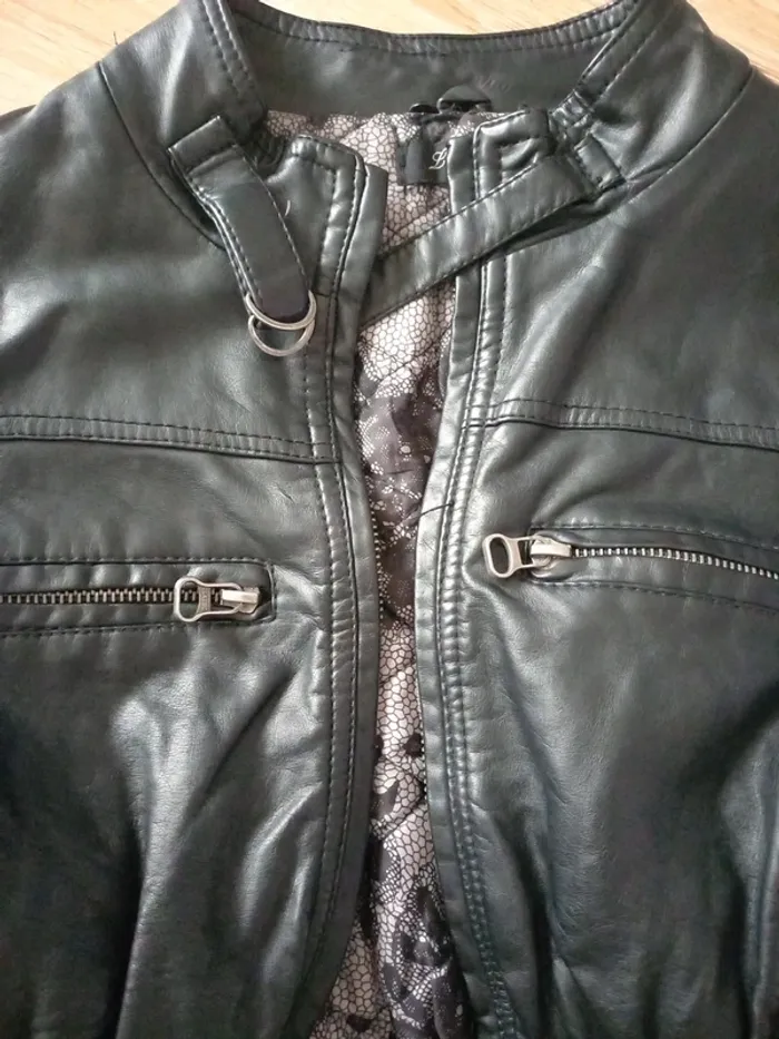 Blouson en similicuir noir fille - photo numéro 14