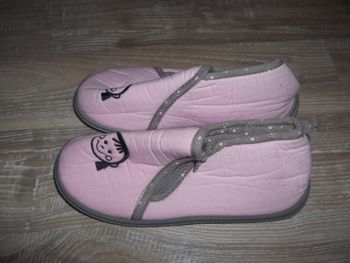 Chaussons hauts zippés rose et gris 30 (Ch15)
