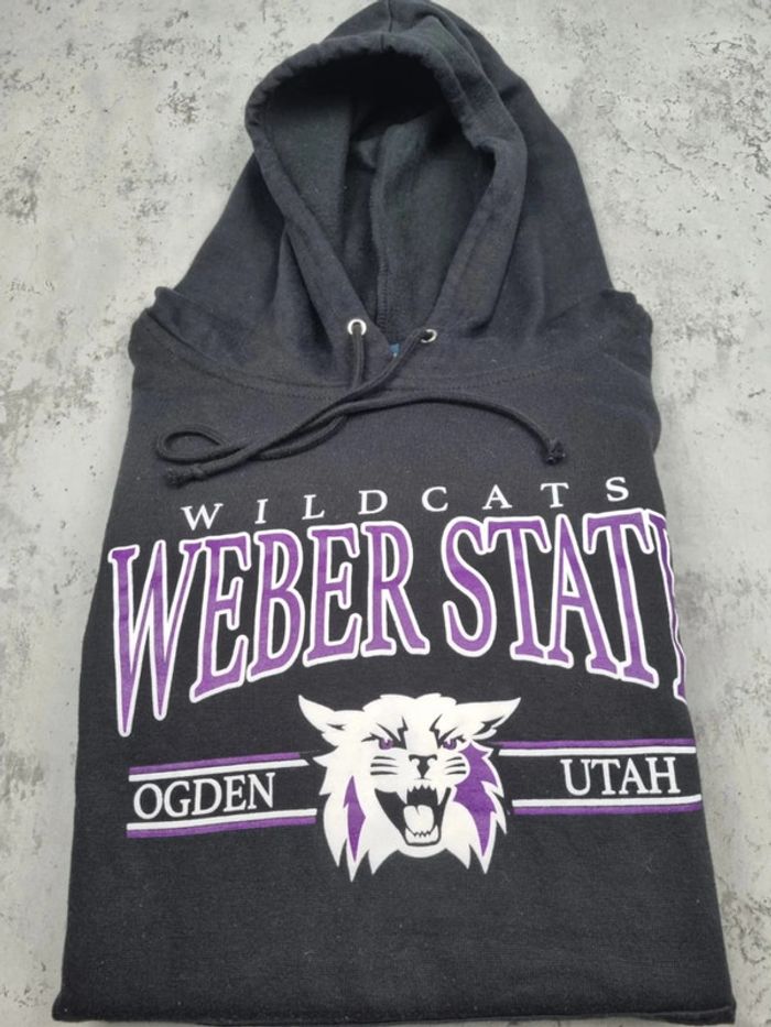 Pull à capuche universitaire Weber State noir – Taille XL Homme - photo numéro 2