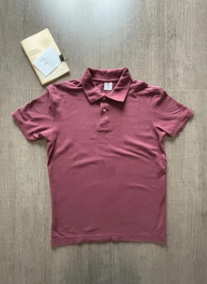 Polo t-shirt bordeaux homme M - photo numéro 3