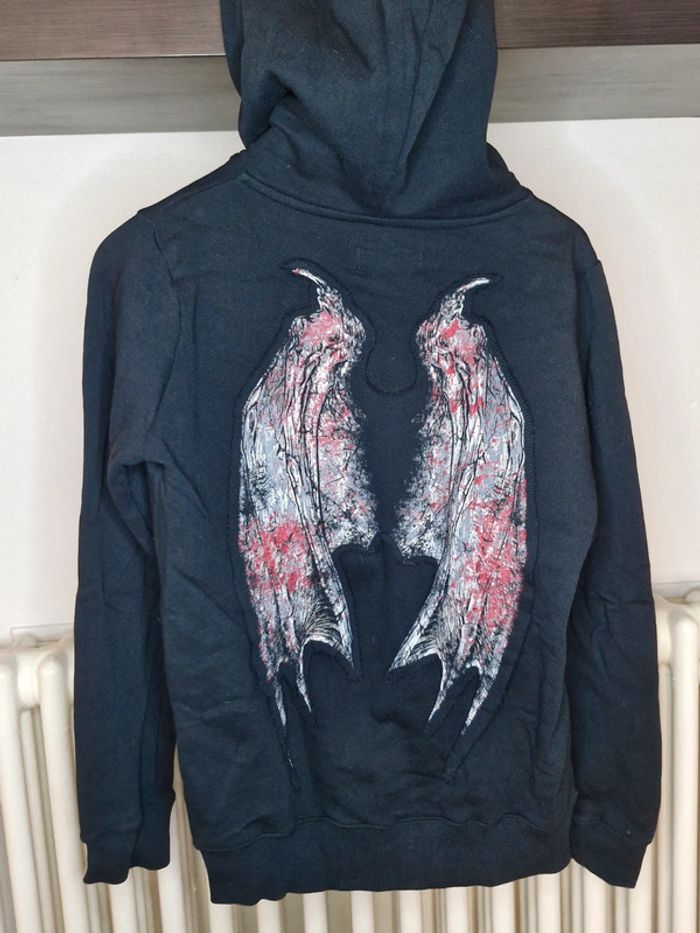 Sweat zippée Gothicana ailes gargouille
