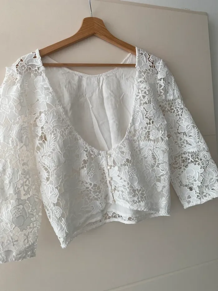 Haut mariée dentelle Les mariées de Prune - Taille L - photo numéro 3