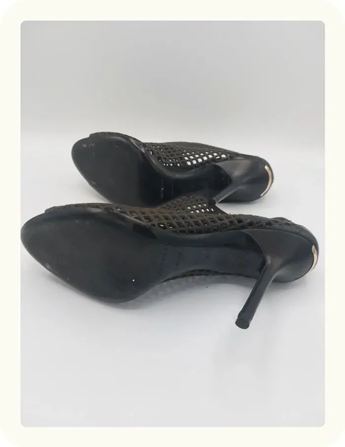 Bottines ouvertes escarpin cuir Burberry - photo numéro 7
