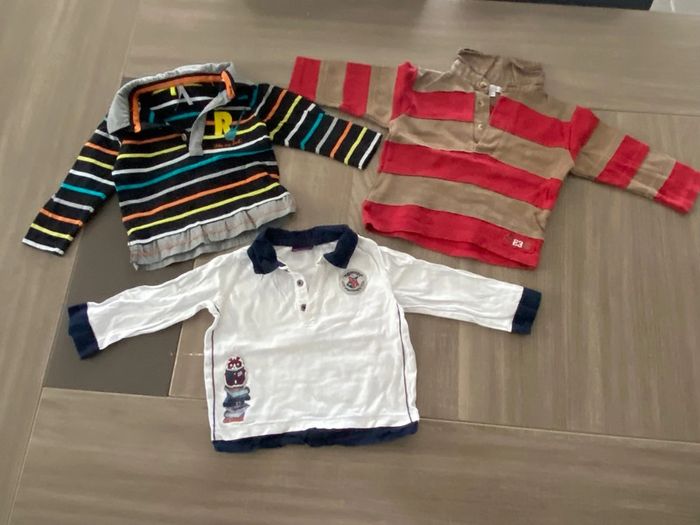 Lot 3 polos manches longues 18 mois