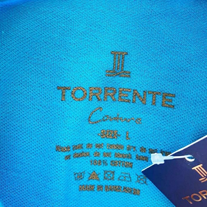 Torrente Couture Polo à Col V Bleu Électrique NEUF (L) - photo numéro 2