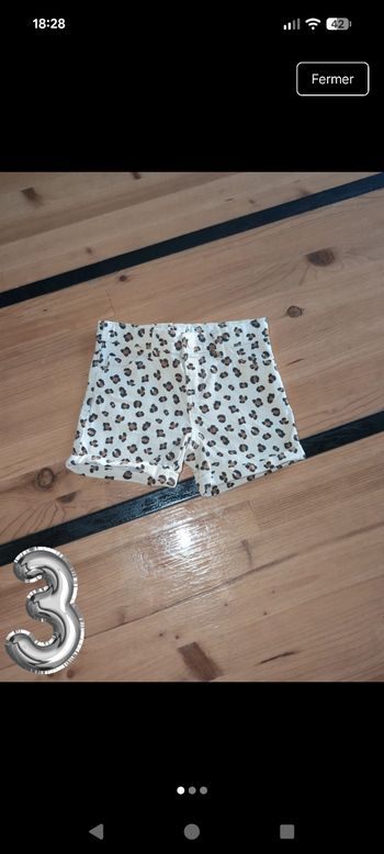 Short imprimé léopard fille 3 ans