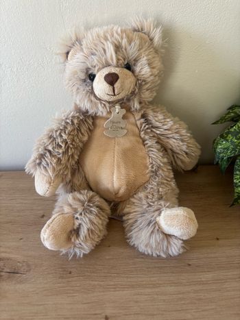 Doudou ours marron beige miel les softy histoire d ours